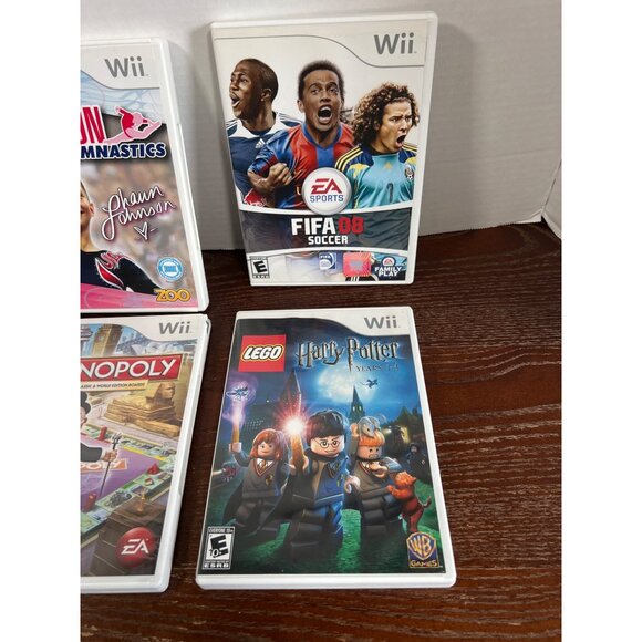 Nintendo Wii Game Bundle: FIFA 08 LEGO Harry Potter Monopoly Shawn Johnson Gymna - Picture 3 of 4